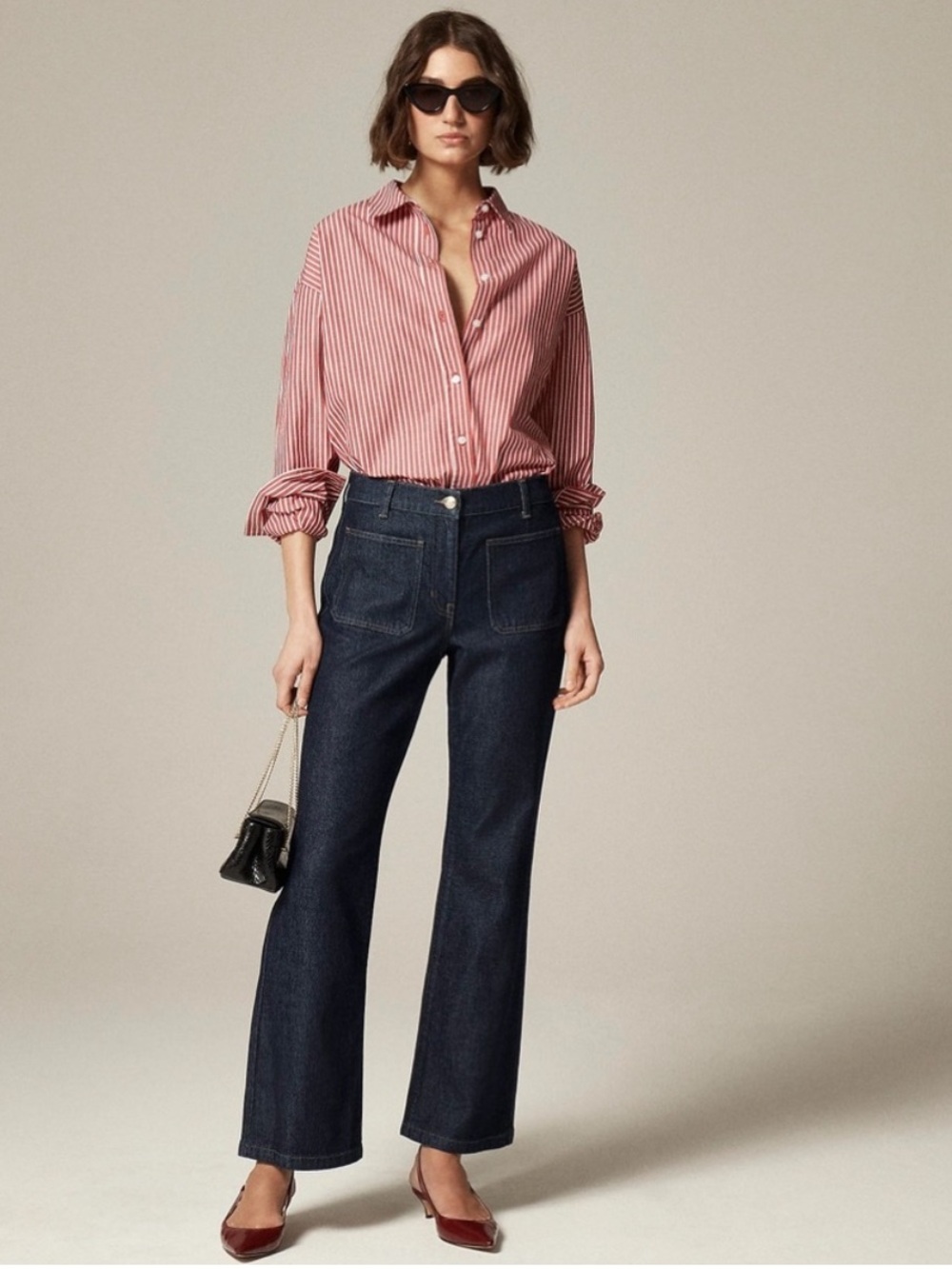 J. Crew High Rise Kickout Jean with Sailor Pockets in Rinse Wash 27